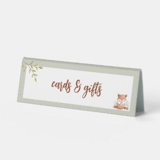 Woodland Animals Babydusche Tischaufsteller