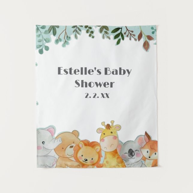 Woodland Animals Babydusche Wandteppich (Vorderseite)
