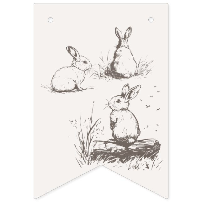 Woodland Animals Babydusche Wimpelkette (Sechste Fahne)