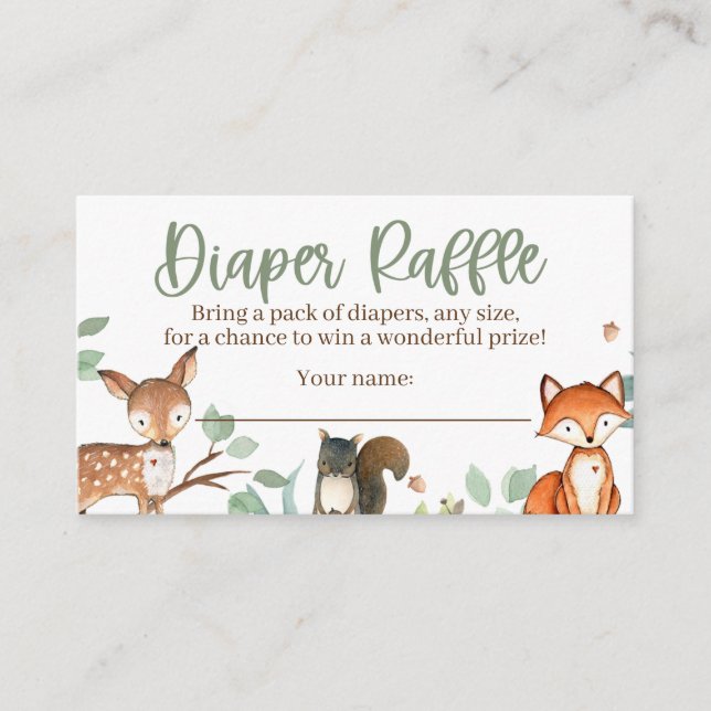 Woodland Animals Babydusche Windelwaschkarte Begleitkarte (Vorderseite)