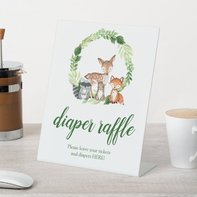 Woodland Animals Babydusche Windelwindeln Sockelschild (In SItu)