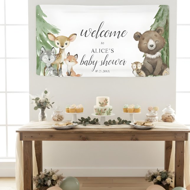 Woodland Animals Begrüßungs-Baby-Duschbanner Banner (Von Creator hochgeladen)