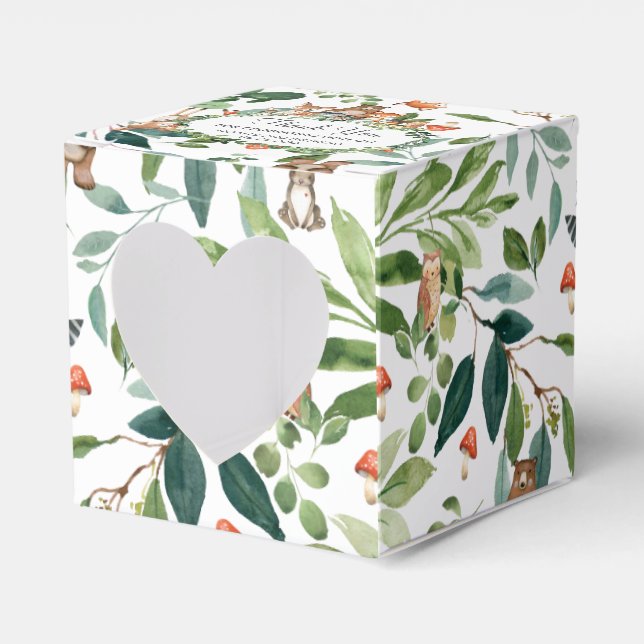 Woodland Animals Birthday Baby Dusche Vielen Dank Geschenkschachtel (Vorderseite)
