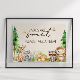 Woodland Animals Boho Baby Dusche Gefallen Zeichen Poster