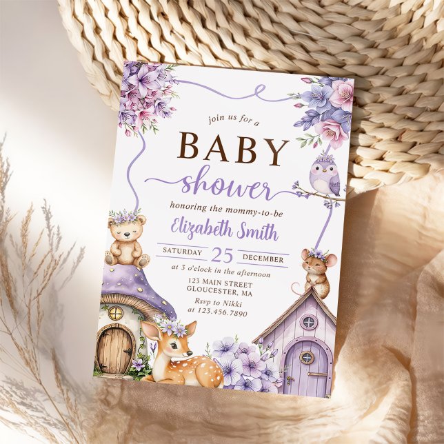 Woodland Animals Boho Girl Baby Shower  Einladung (Von Creator hochgeladen)