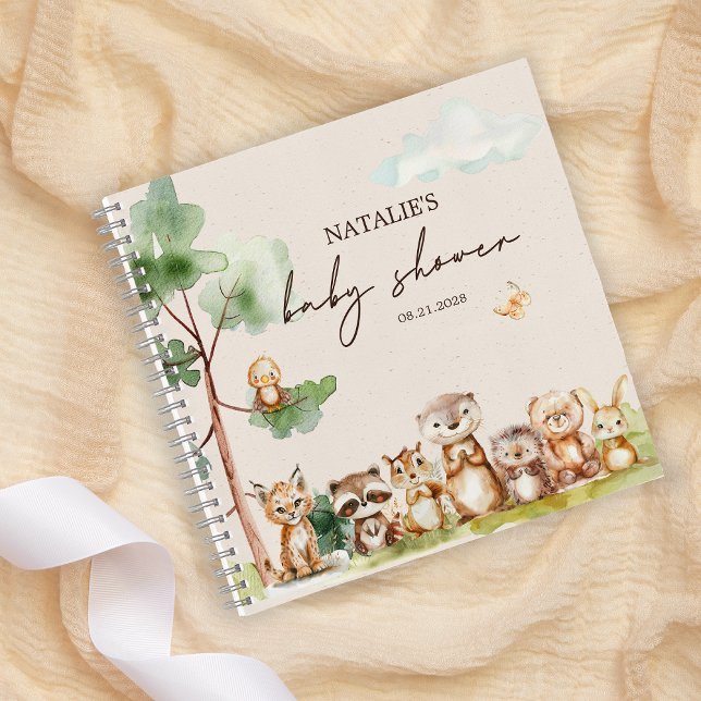 Woodland Animals Boho Kinderdusche Notizbuch (Von Creator hochgeladen)