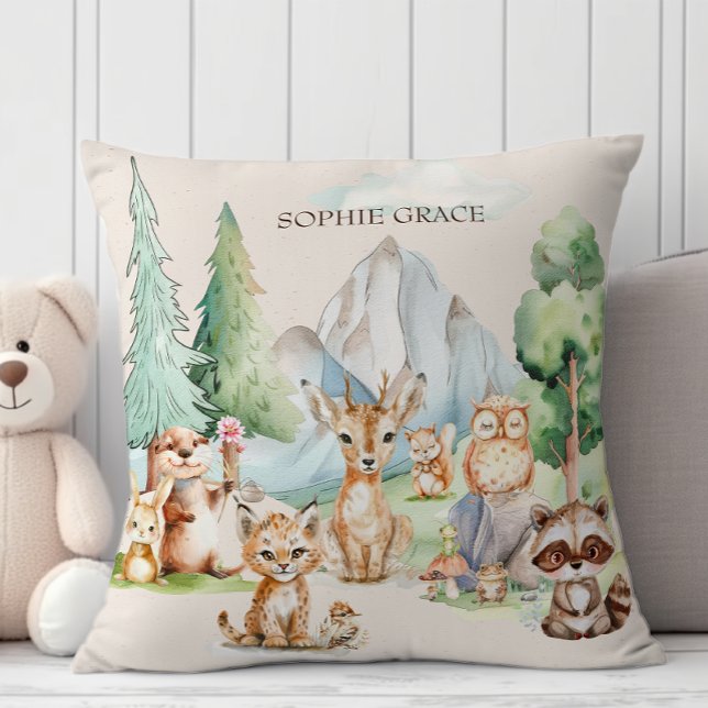 Woodland Animals Boho Rustic Baby Kissen (Von Creator hochgeladen)