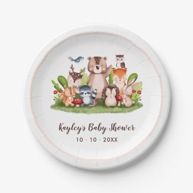 Woodland Animals Boy Baby Shooting Paper Teller (Vorderseite)