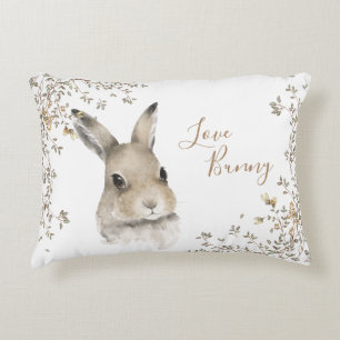 Woodland Animals Bunny Rabbit Blumenschrift Dekokissen