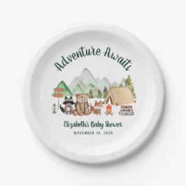 Woodland Animals Camping Kinderdusche Pappteller