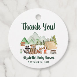 Woodland Animals Camping Kinderdusche Vielen Dank Geschenkanhänger