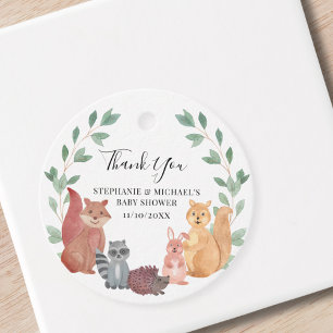 Woodland Animals Couple's Baby Shower Geschenkanhänger