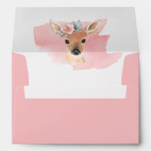 Woodland Animals Deer Watercolor Script Baby