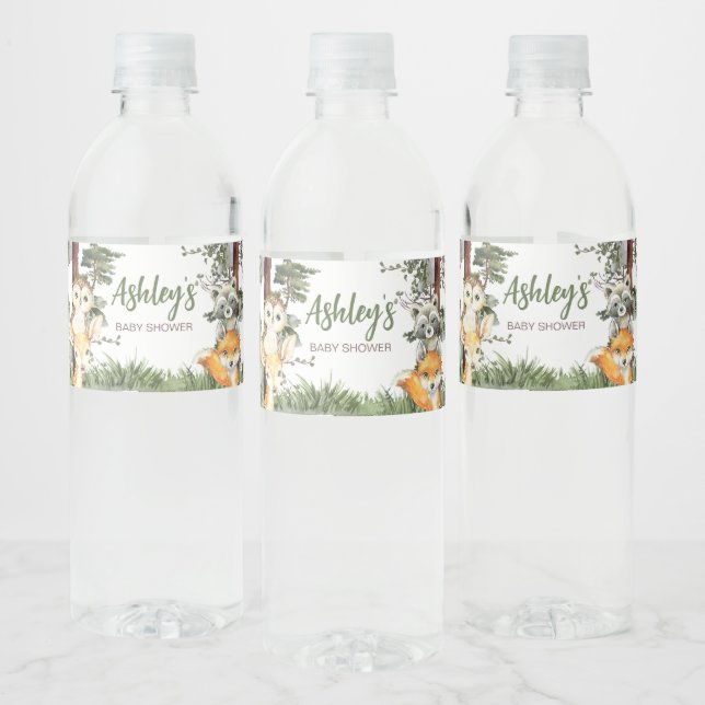 Woodland Animals Forest Baby Dusche (Flaschen)