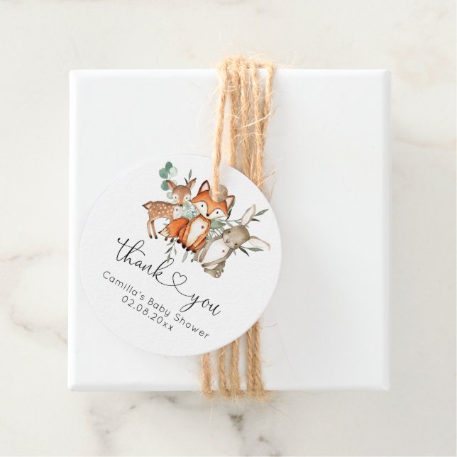Woodland Animals Forest Baby Dusche Geschenkanhänger (Beispiel)