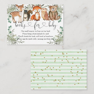 Woodland Animals Forest Baby Shower Books for Baby Begleitkarte