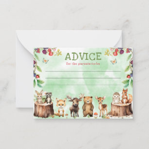 Woodland Animals Forest Baby Shower-Karte Hinweiskarte