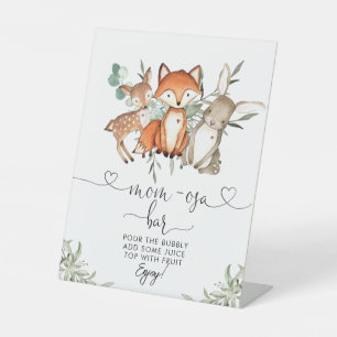 Woodland Animals Forest Baby Shower Mama-osa-Bar Sockelschild