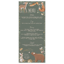 Woodland Animals Forest Friends Baby Showmenü