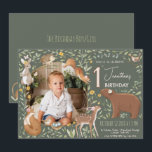 Woodland Animals Forest Friends Kinderdusche Einladung<br><div class="desc">Boho Gender Neutral Woodland Forest Friends 1. Geburtstag Einladungen</div>