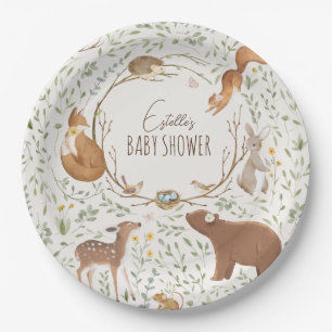 Woodland Animals Forest Friends Kinderdusche Pappteller