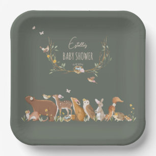Woodland Animals Forest Friends Kinderdusche Pappteller
