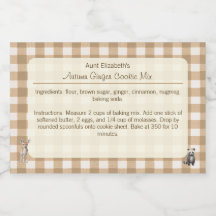 Woodland Animals Gingham Autumn Ginger Cooke Mix