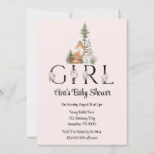 Woodland Animals Girl Baby Dusche