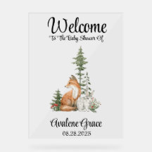 Woodland Animals Girl Boy Baby Dusche Willkommen
