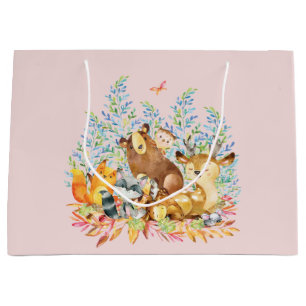 Woodland Animals Girls Baby Shoft Bag Große Geschenktüte