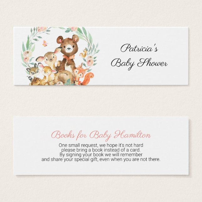 Woodland Animals Greenerity Baby Shower Buchanfrag (Vorne & Hinten)