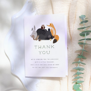 Woodland Animals Greenerity Baby Shower Vielen Dan Dankeskarte
