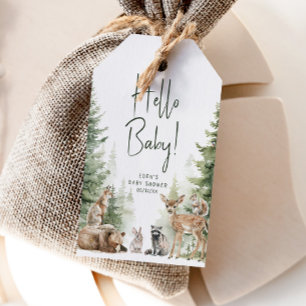 Woodland Animals Hallo Baby Dusche Vielen Dank Geschenkanhänger