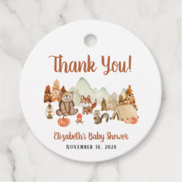 Woodland Animals Herbst Kinderdusche Danke Geschenkanhänger
