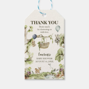 Woodland Animals Kinderdusche Danke für Ihre Liebl Geschenkanhänger