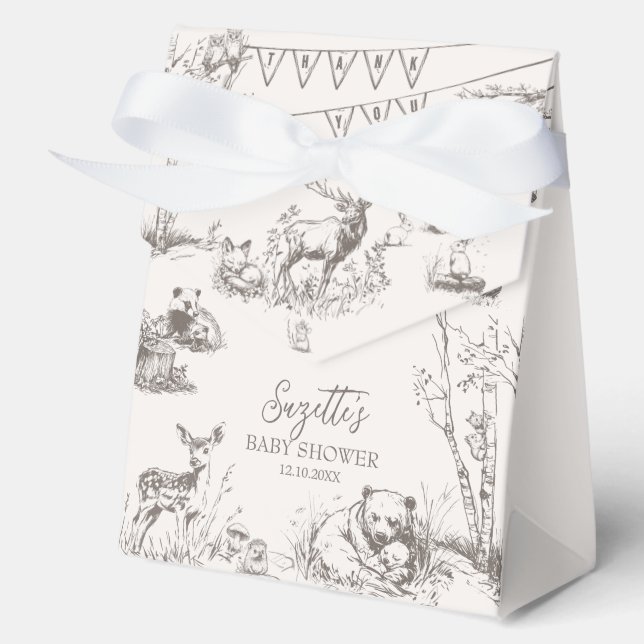 Woodland Animals Kinderdusche Danke Geschenkschachtel (Vorderseite)