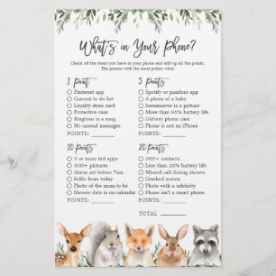 Woodland Animals Kinderdusche Was ist in Ihrem Tel