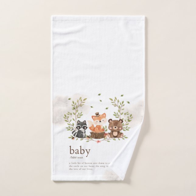 Woodland Animals Kinderzimmer Baby Meaning Handtuch (Handtuch)