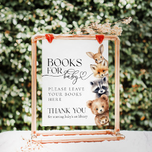 Woodland Animals Moderne Babyduschbücher Poster