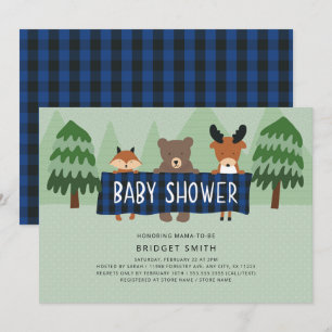 Woodland Animals neutrale Babydusche Einladung