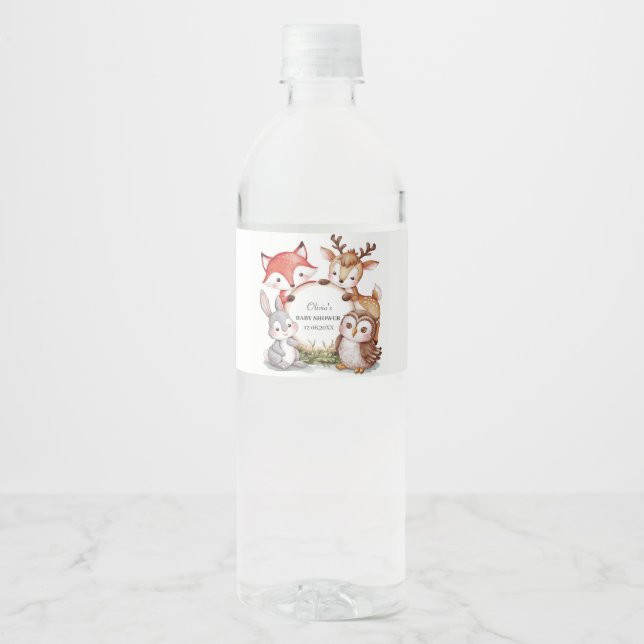 Woodland Animals Niedlich Baby Dusche (Vorderseite)
