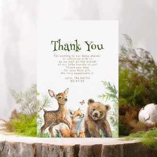 Woodland Animals Niedlich Baby Dusche Vielen Dank Dankeskarte