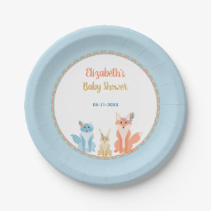 Woodland Animals Niedlich Tribal Boho Boy Baby Dus Pappteller