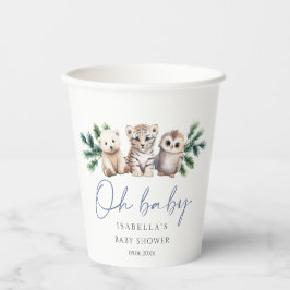 Woodland Animals Oh Baby Winter Baby Dusche Pappbecher