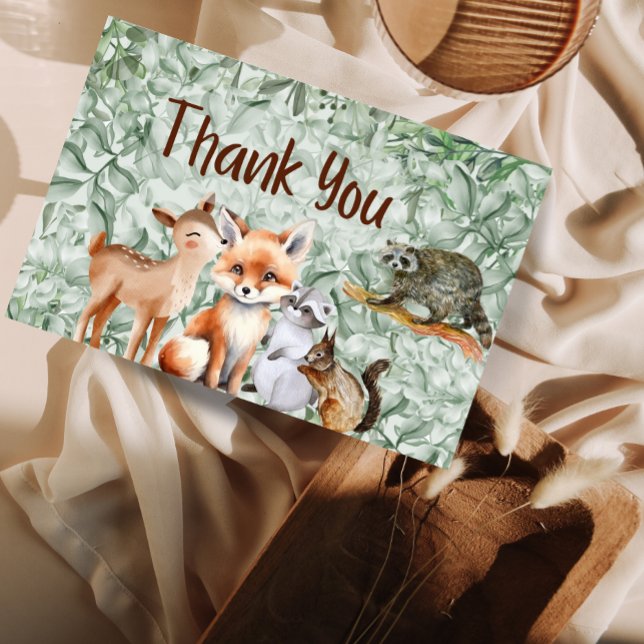 Woodland Animals Safari Vielen Dank für Ihre Einsc Begleitkarte (Von Creator hochgeladen)