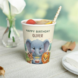 Woodland Animals Storybook Birthday Pappbecher