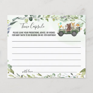 Woodland Animals Time Capsul Advice for Baby card Flyer