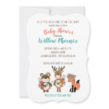 Woodland Animals Tribal Boho Kinderdusche einladen