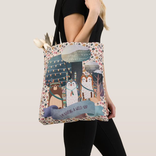 Woodland Animals Tribal Wild Eine Tasche Personali (Von Nahem)