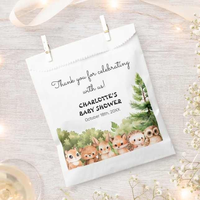 Woodland Animals Vielen Dank Kinderdusche Geschenktütchen (Ausgeschnitten)